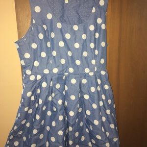 Chambray Polka Dot Dress